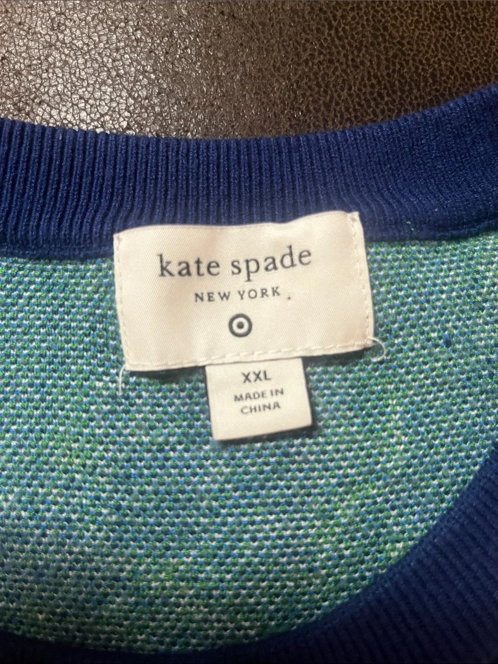 Kate Spade New York Target Navy Blue Short-Sleeve Crewneck Sweater Short Sleeve